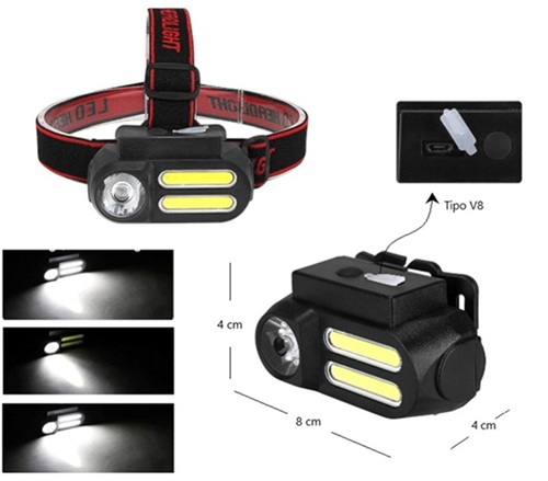Linterna + Cob Minera Recargable  NF-611ii